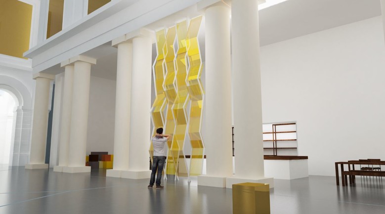 PBA, atrium, vue sur le café, © Atelier Smagghe