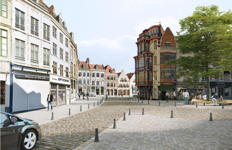 La place du Lion d'or après travaux