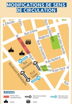 Rue Paul Lafargue : modifications de circulation et piétonnisation