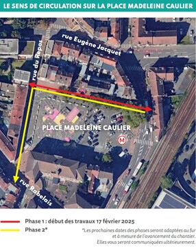 Place Madeleine Caulier déviations