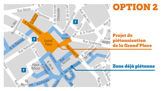 Piétonnisation de la Grand'Place, option 2