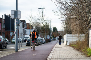 Nouvelle piste cyclable, rue de Marquillies (janvier 2026)