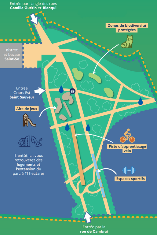 plan du parc Saint-Sauveur