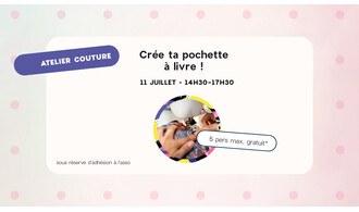 Atelier couture : Crée ta pochette à livre !
