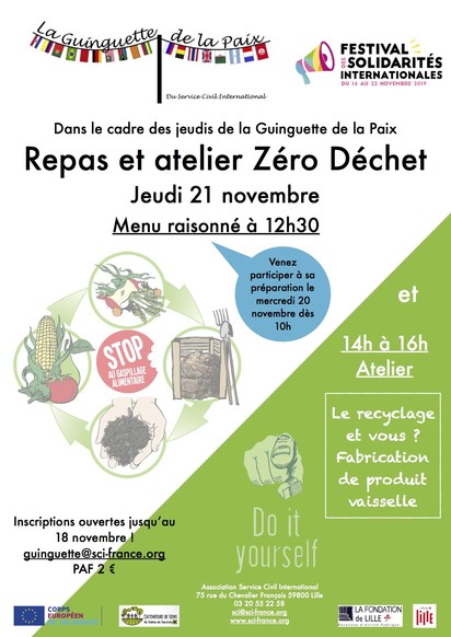 Repas responsable et atelier zéro déchet !