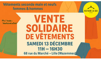 Vente solidaire de vêtements par le "Vestiaire LaSoli"