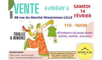 Vente solidaire de vêtements par le "Vestiaire LaSoli"