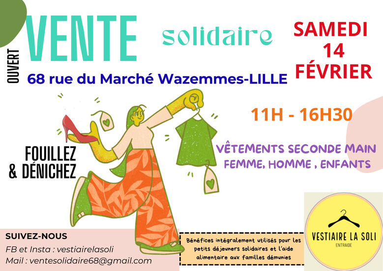 Vente solidaire de vêtements par le "Vestiaire LaSoli"