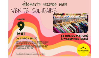 Vente solidaire de vêtements par le "Vestiaire LaSoli"