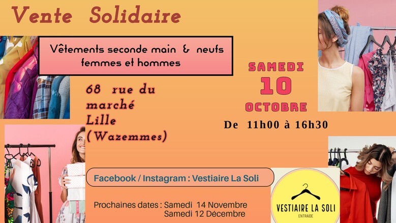 Vente solidaire de vêtements par le "Vestiaire LaSoli"