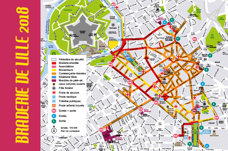 Le plan de la Braderie de Lille 2018.