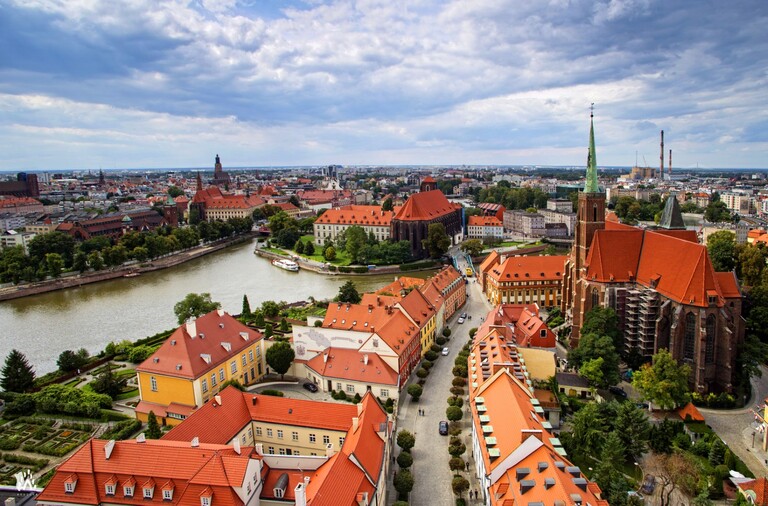 Wroclaw Pologne vu d'en haut